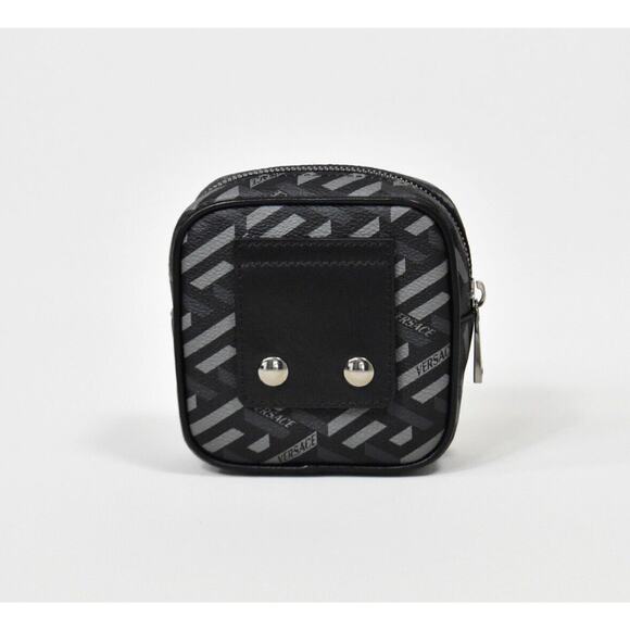 NEW Versace La Greca Square Modular Coin Pouch Mini Purse Bag 4.5”x4.5”x2” - Picture 2 of 11